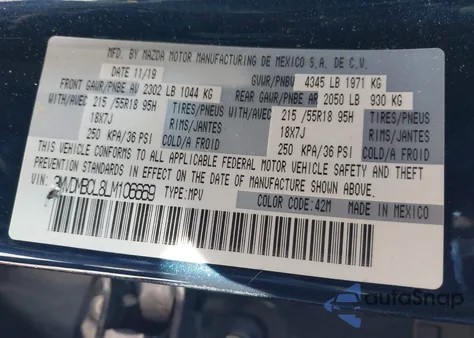 2020 Mazda Cx-30 Select Package from USA, damaged, VIN 3MVDMBCL8LM106669